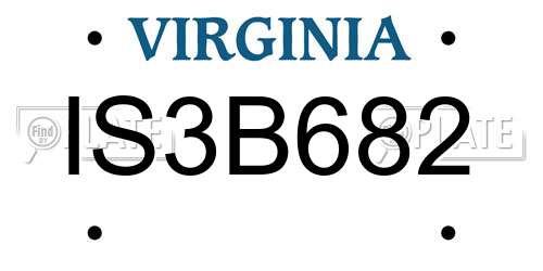 IS3B682 Virginia License Plate