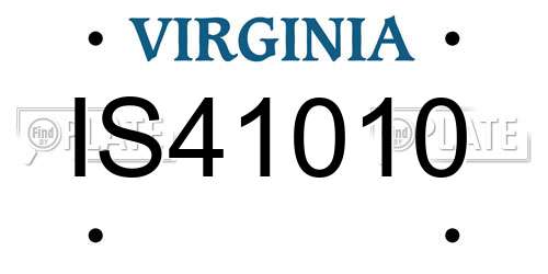 IS41010 Virginia License Plate