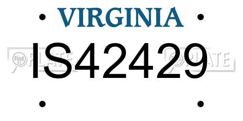 IS42429 Virginia License Plate