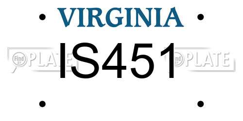 IS451 Virginia License Plate