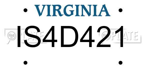 IS4D421 Virginia License Plate