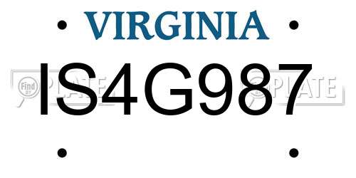 IS4G987 Virginia License Plate