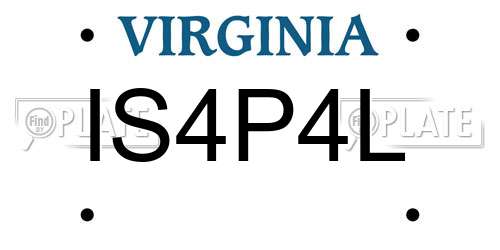 IS4P4L Virginia License Plate