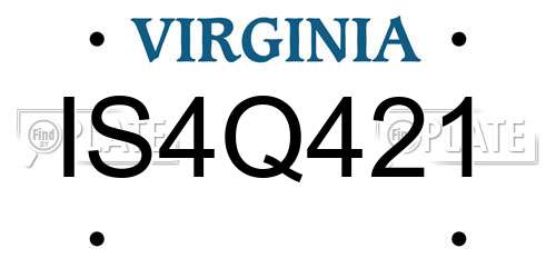 IS4Q421 Virginia License Plate