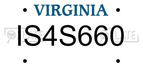 IS4S660 Virginia License Plate