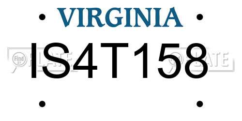 IS4T158 Virginia License Plate