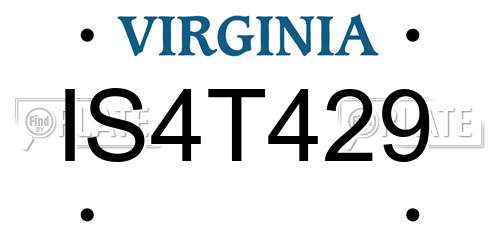 IS4T429 Virginia License Plate