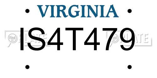 IS4T479 Virginia License Plate