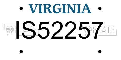 IS52257 Virginia License Plate