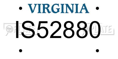 IS52880 Virginia License Plate