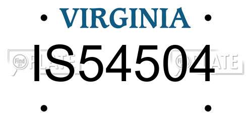 IS54504 Virginia License Plate