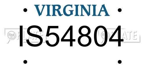 IS54804 Virginia License Plate