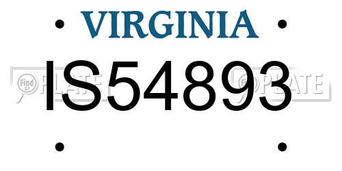 IS54893 Virginia License Plate
