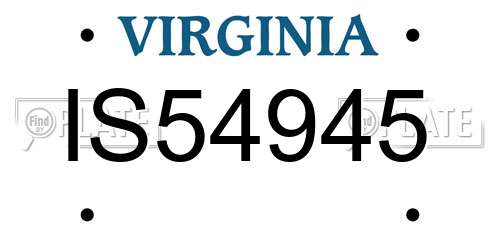 IS54945 Virginia License Plate
