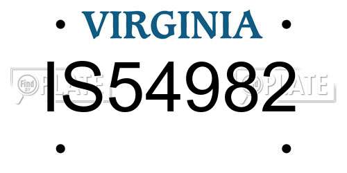 IS54982 Virginia License Plate