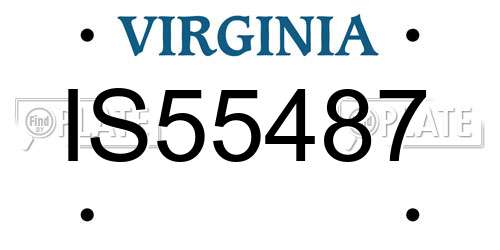 IS55487 Virginia License Plate