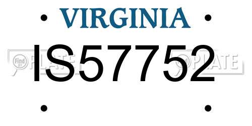 IS57752 Virginia License Plate