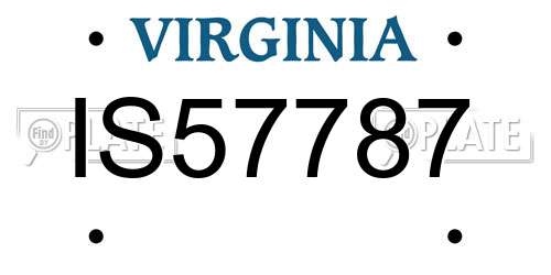 IS57787 Virginia License Plate