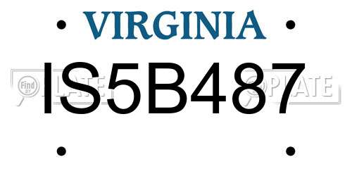 IS5B487 Virginia License Plate