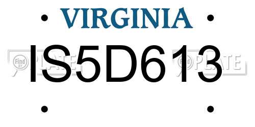 IS5D613 Virginia License Plate