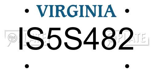 IS5S482 Virginia License Plate