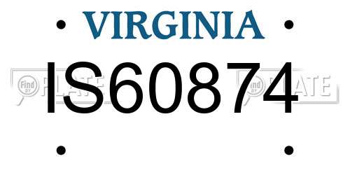 IS60874 Virginia License Plate