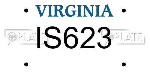 IS623 Virginia License Plate
