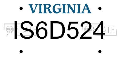 IS6D524 Virginia License Plate