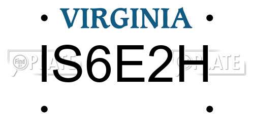 IS6E2H Virginia License Plate