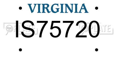 IS75720 Virginia License Plate