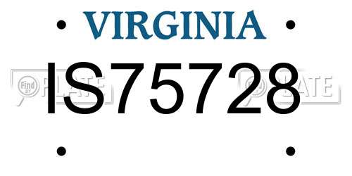 IS75728 Virginia License Plate