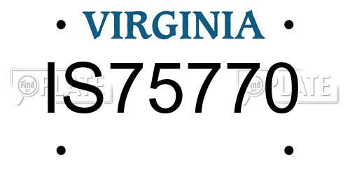 IS75770 Virginia License Plate