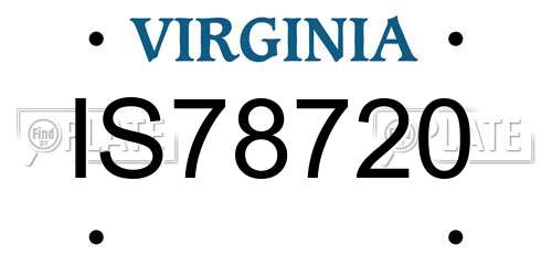 IS78720 Virginia License Plate