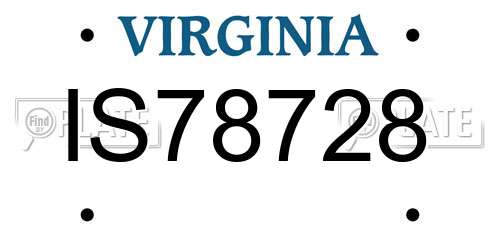 IS78728 Virginia License Plate