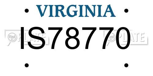 IS78770 Virginia License Plate