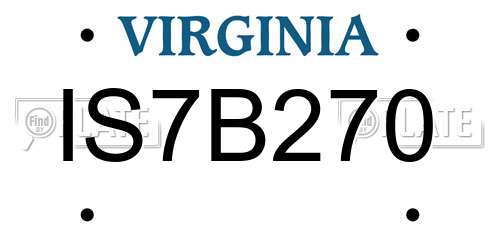 IS7B270 Virginia License Plate