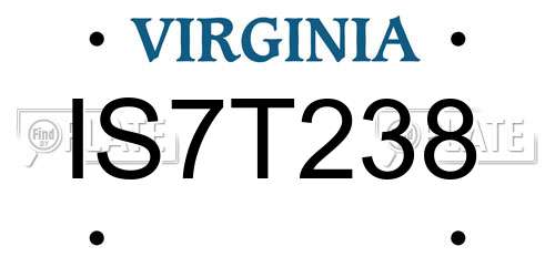IS7T238 Virginia License Plate