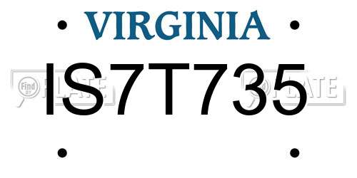 IS7T735 Virginia License Plate