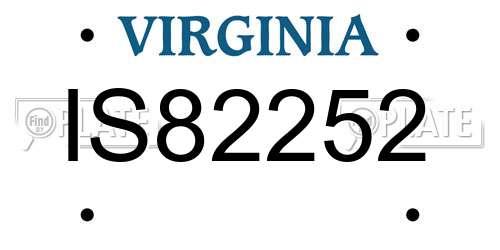 IS82252 Virginia License Plate