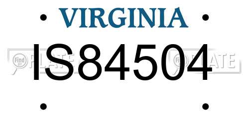 IS84504 Virginia License Plate