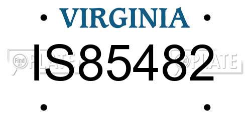 IS85482 Virginia License Plate