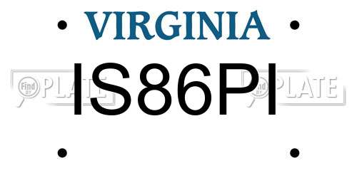 IS86PI Virginia License Plate