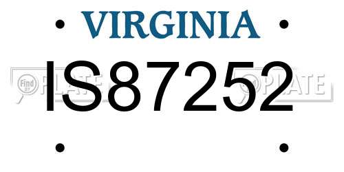 IS87252 Virginia License Plate