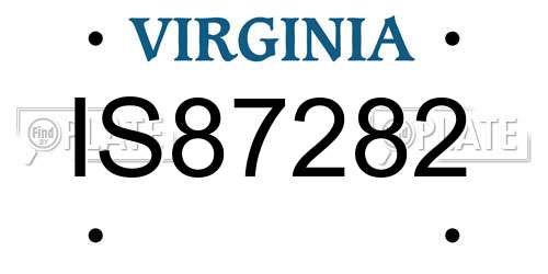 IS87282 Virginia License Plate