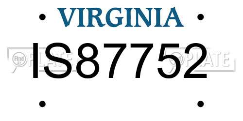IS87752 Virginia License Plate