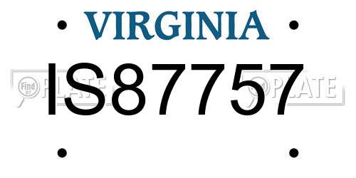 IS87757 Virginia License Plate