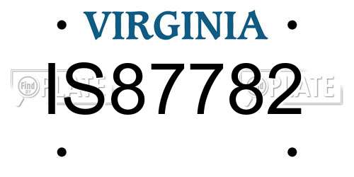 IS87782 Virginia License Plate