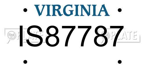 IS87787 Virginia License Plate