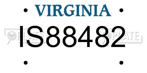IS88482 Virginia License Plate