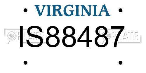 IS88487 Virginia License Plate